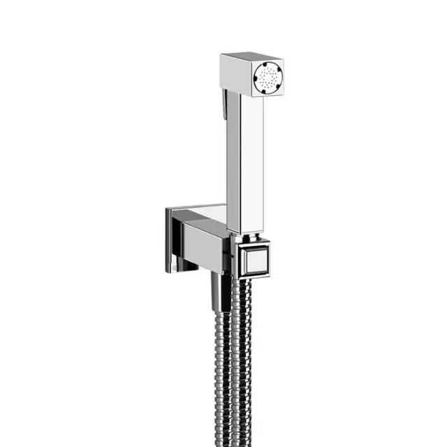 Gessi Eleganza Гигиенический душ, держатель с подводом воды, шланг 125 см, цвет: chrome 46285#031
