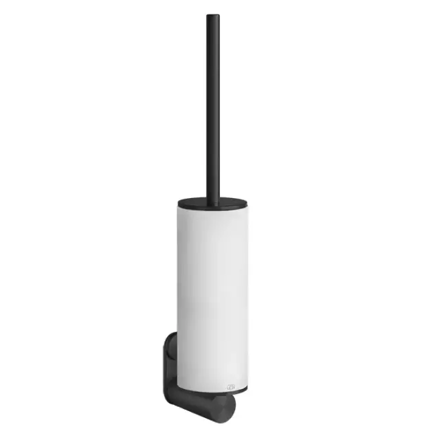 Gessi 316 Ершик для унитаза подвесной с латунной колбой, цвет: matte black/white 54719#299