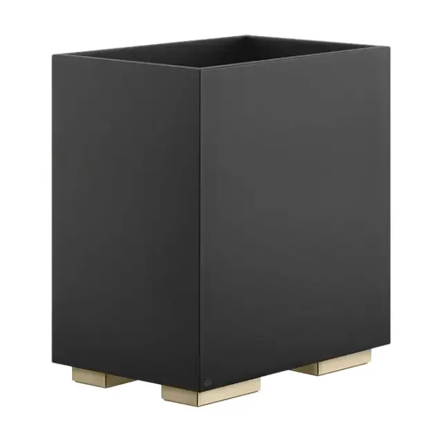 Gessi Inverso/Rettangolo Корзина для мусора без крышки напольная, черная, цвет: brushed brass PVD 20991#727