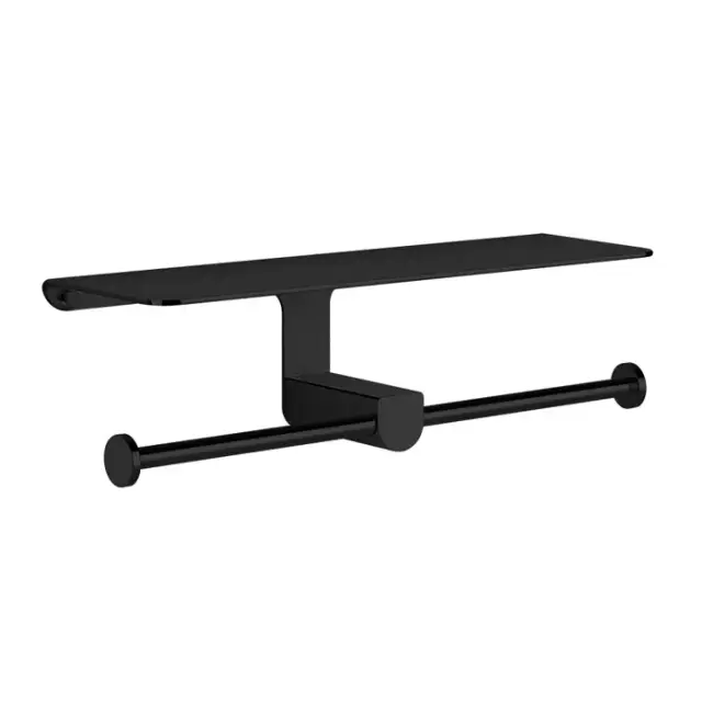 Gessi Rilievo Держатель для туалетной бумаги подвесной, двойной, цвет: matte black 59450#299