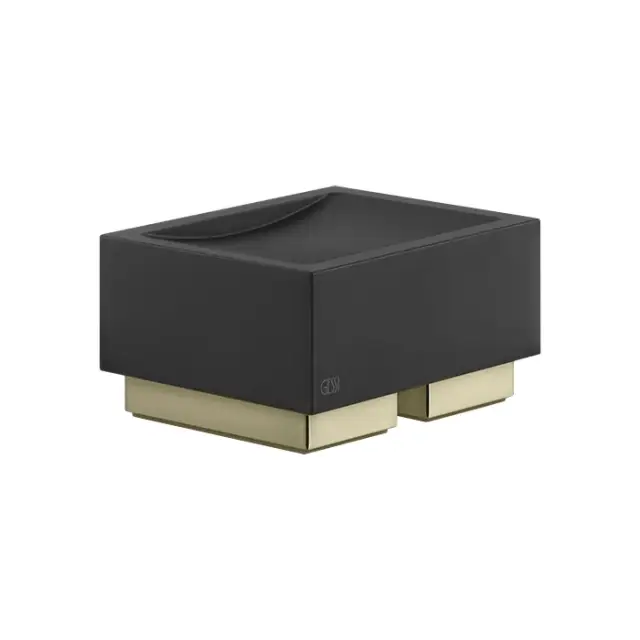 Gessi Inverso/Rettangolo Мыльница с керамической чашей, настольная, цвет: brushed brass PVD 20826#727