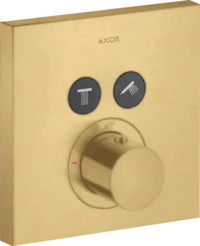 Axor Shower Select Термостат для душа встраиваемый на 2 потребителя, цвет: шлифованное золото 36715250