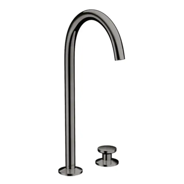 Axor One Смеситель для раковины высокий на 2 отверстие с дон. клап., цвет: полированный черный хром 48060330