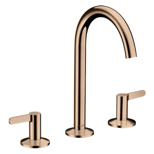Axor One Смеситель для раковины на 3 отверстия с донным клап., цвет: полированное розовое золото 48050300