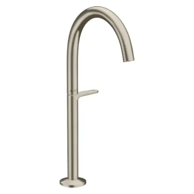 Axor One Смеситель для раковины высокий на 1 отверстие с донным клапаном, цвет: шлифованный никель 48030820