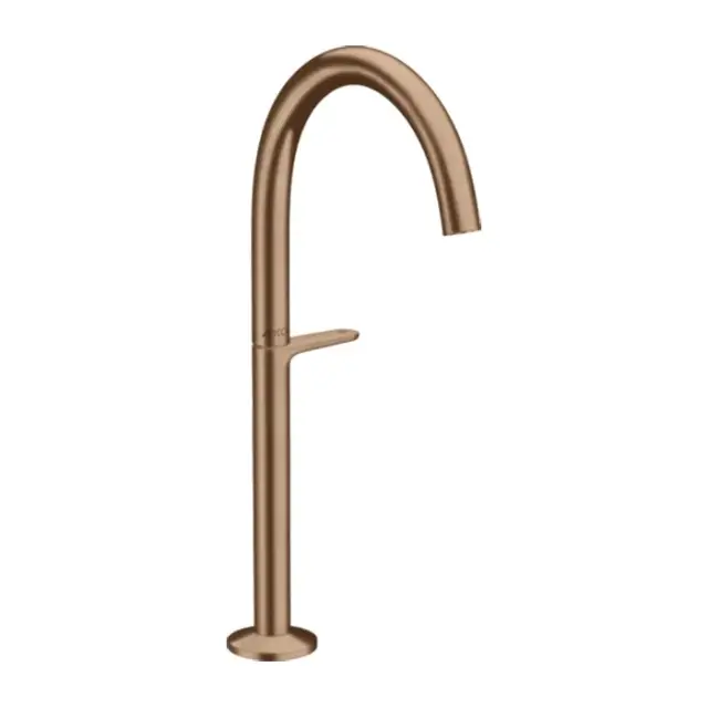 Axor One Смеситель для раковины высокий на 1 отверстие с дон. клап., цвет: шлифован. розовое золото 48030310