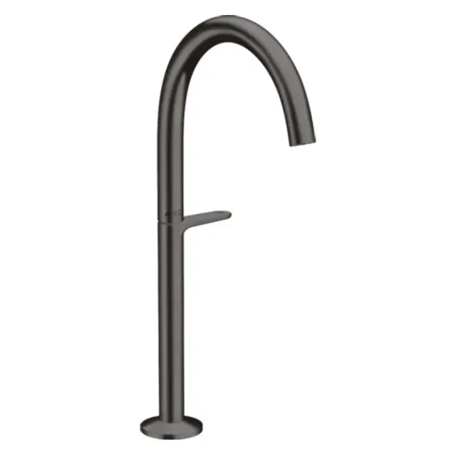 Axor One Смеситель для раковины высокий на 1 отверстие с донным клап., цвет: шлифованный черный хром 48030340