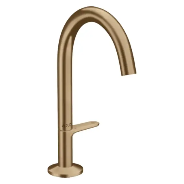 Axor One Смеситель для раковины высокий на 1 отверстие с донным клапаном, цвет: шлифованная бронза 48020140