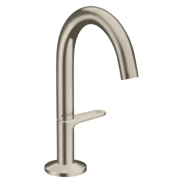 Axor One Смеситель для раковины высокий на 1 отверстие с донным клапаном, цвет: шлифованный никель 48010820