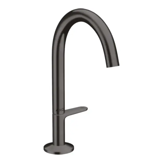 Axor One Смеситель для раковины высокий на 1 отверстие с донным клап., цвет: шлифованный черный хром 48020340