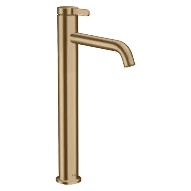 Axor One Смеситель для раковины высокий на 1 отверстие с донным клапаном, цвет: шлифованная бронза 48002140
