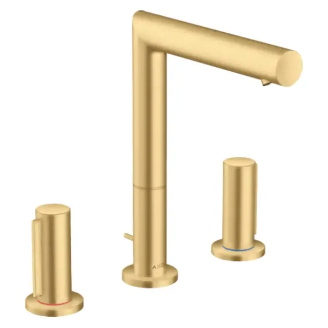 Axor Uno Смеситель для раковины на 3 отверстия с донным клапаном, цвет: шлифованное золото 45133250