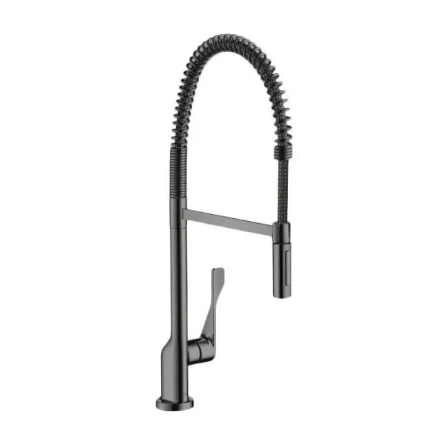 Axor Citterio Смеситель для кухни с гибким изливом, однорычажный, цвет: шлифованный черный хром 39840340