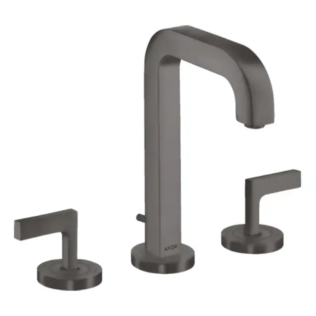 Axor Citterio Смеситель для раковины на 3 отверстия с донным клап., цвет: шлифованный черный хром 39135340