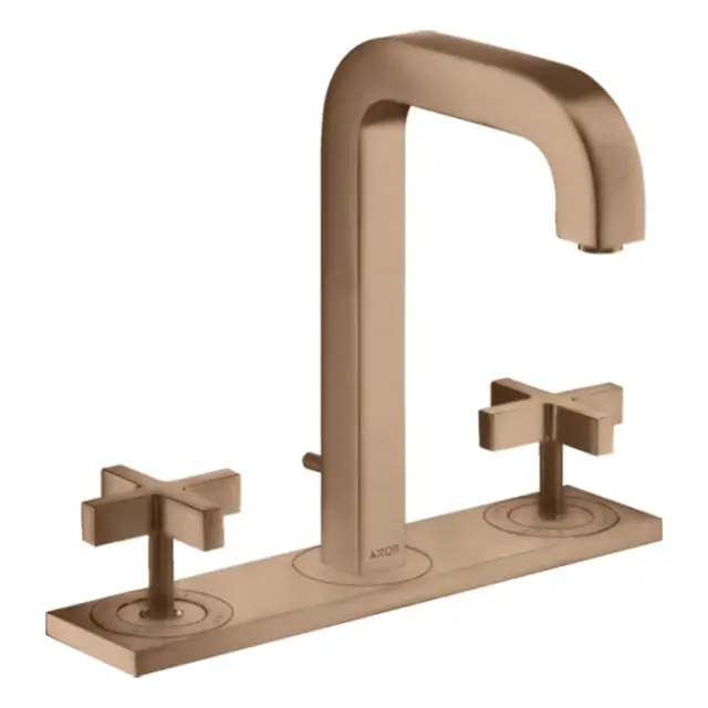 Axor Citterio Смеситель для раковины на 3 отверстия с дон. клап., цвет: шлифованное розовое золото 39134310