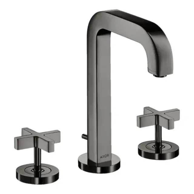 Axor Citterio Смеситель для раковины на 3 отверстия с донным клап., цвет: полированный черный хром 39133330