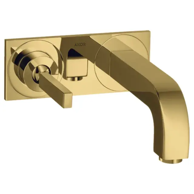 Axor Citterio Смеситель для раковины встраиваемый внеш. часть, с дон. клап., цвет: шлифован. золото 39112990