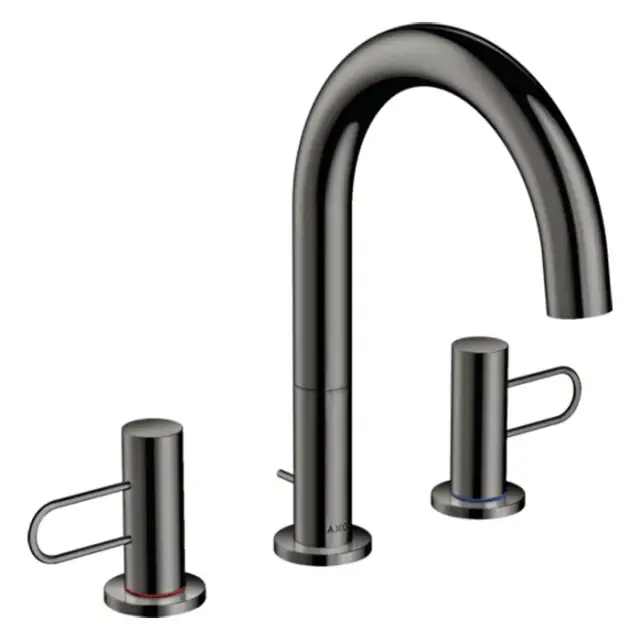 Axor Uno Смеситель для раковины на 3 отверстия с донным клапаном, цвет: полированный черный хром 38054330