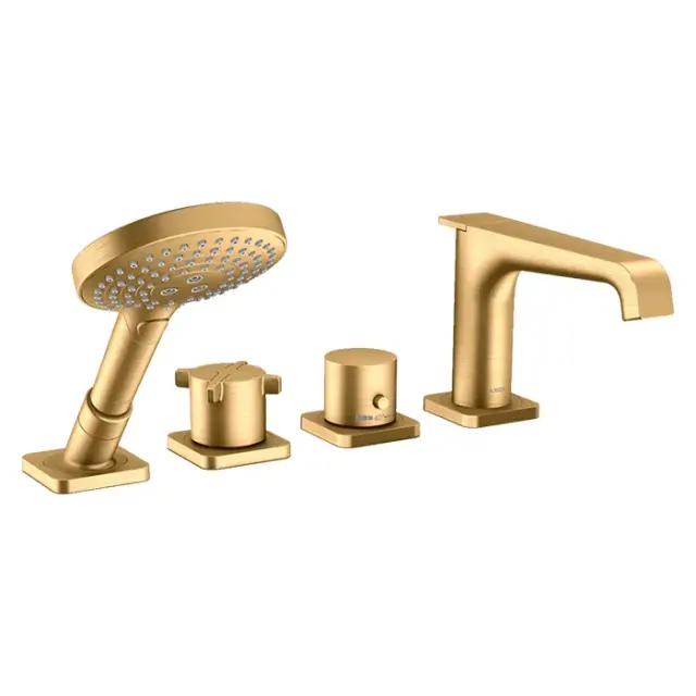 Axor Citterio E Термостат на борт ванны, с ручным душем, внешняя часть, цвет: шлифованная латунь 36411950