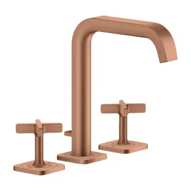 Axor Citterio E Смеситель для раковины на 3 отверстия с дон. клап., цвет: шлифован. розовое золото 36108310