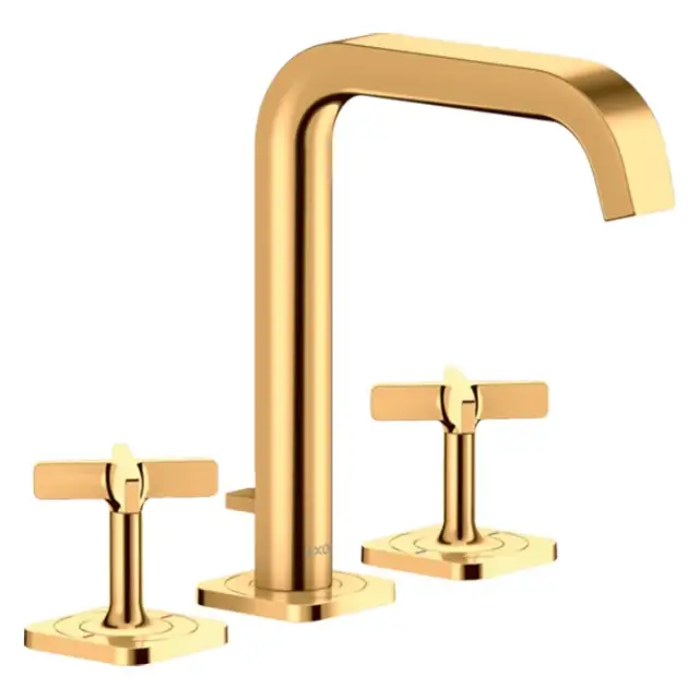 Axor Citterio E Смеситель для раковины на 3 отверстия с донным клапаном, цвет: полированное золото 36108990