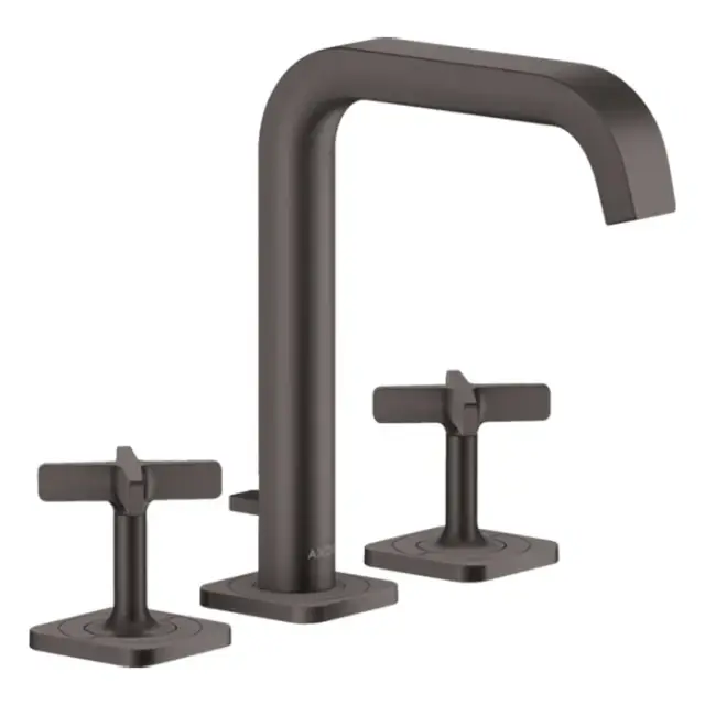 Axor Citterio E Смеситель для раковины на 3 отверстия с дон. клап., цвет: шлифованный черный хром 36108340