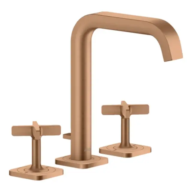 Axor Citterio E Смеситель для раковины на 3 отверстия с донным клапаном, цвет: шлифованная бронза 36108140