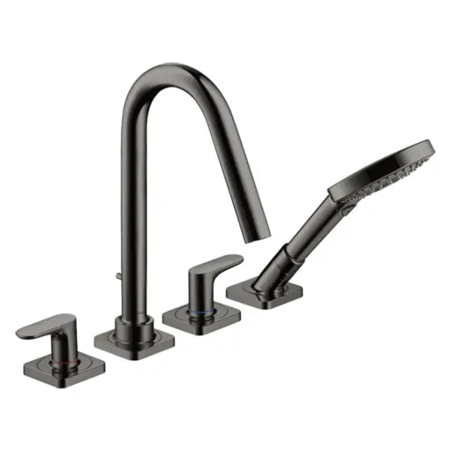 Axor Citterio M Смеситель на борт ванны, с ручным душем, внешняя часть, цвет: полир. черный хром 34454330