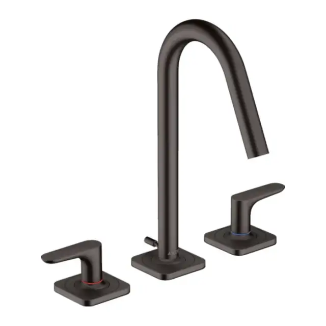 Axor Citterio M Смеситель для раковины на 3 отверстия с дон. клап., цвет: шлифованный черный хром 34133340