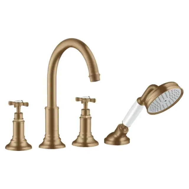 Axor Montreux Смеситель на борт ванны, с ручным душем, внешняя часть, цвет: шлифованная бронза 16546140