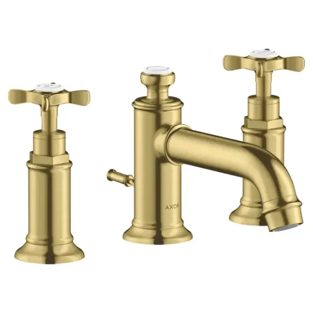 Axor Montreux Смеситель для раковины на 3 отверстие с донным клапаном, цвет: шлифованная латунь 16536950