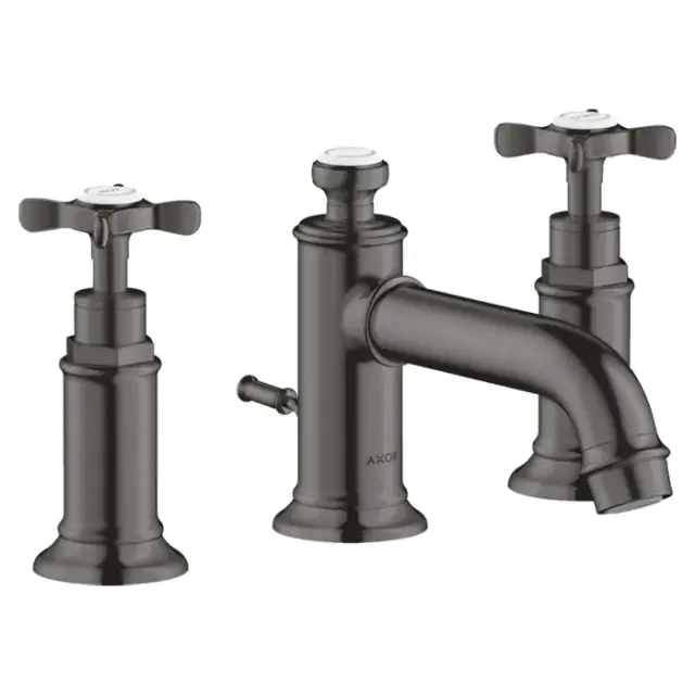 Axor Montreux Смеситель для раковины на 3 отверстие с донным клап., цвет: шлифованный черный хром 16536340