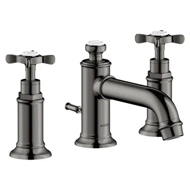 Axor Montreux Смеситель для раковины на 3 отверстие с донным клап., цвет: полированный черный хром 16536330