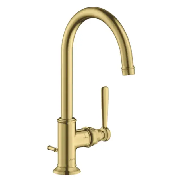 Axor Montreux Смеситель для раковины высокий на 1 отверстие с донным клап., цвет: шлифованная латунь 16517950