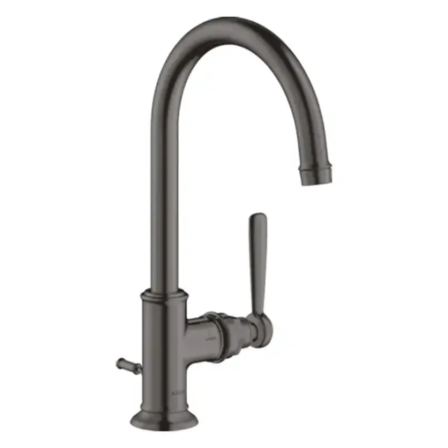 Axor Montreux Смеситель для раковины высокий на 1 отверстие с д/к, цвет: шлифованный черный хром 16517340