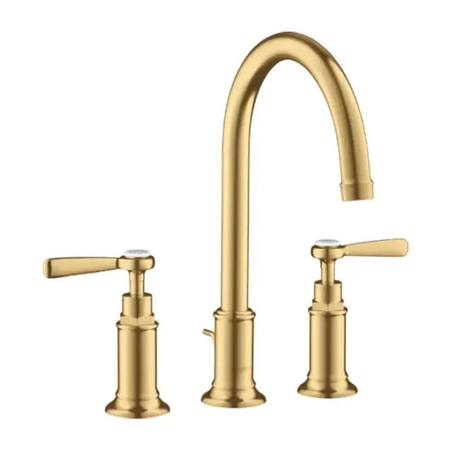 Axor Montreux Смеситель для раковины на 3 отверстие с донным клапаном, цвет: шлифованное золото 16514250