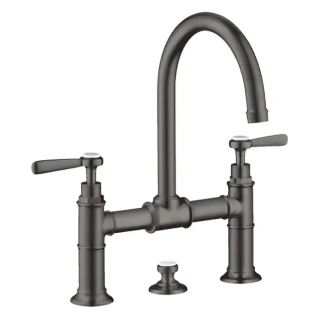 Axor Montreux Смеситель для раковины на 3 отверстие с донным клап., цвет: шлифованный черный хром 16511340