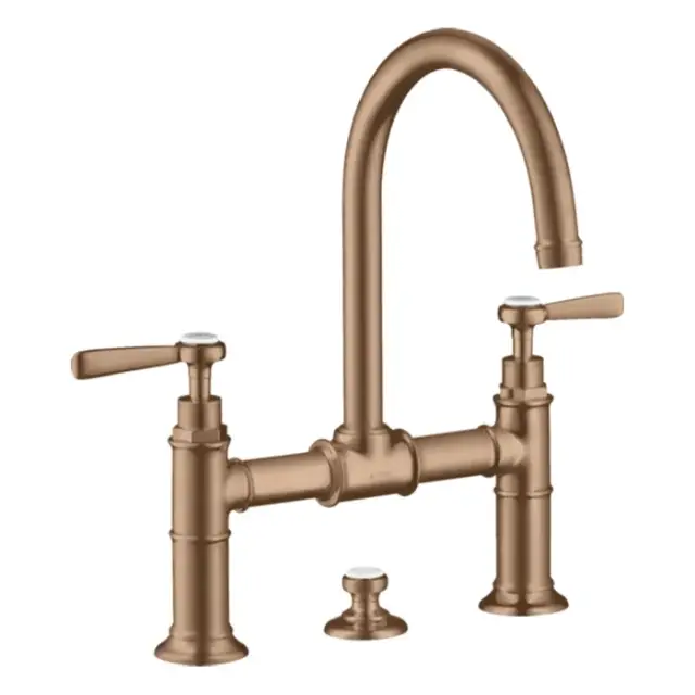 Axor Montreux Смеситель для раковины на 3 отверстие с дон. клап., цвет: шлифованное розовое золото 16511310