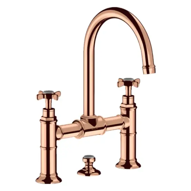 Axor Montreux Смеситель для раковины на 3 отверстие с дон. клап., цвет: полированное розовое золото 16510300