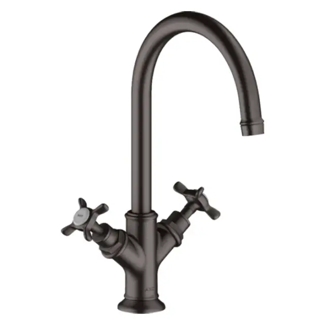 Axor Montreux Смеситель для раковины на 1 отверстие с донным клапаном, цвет: шлифованный черный хром 16506340