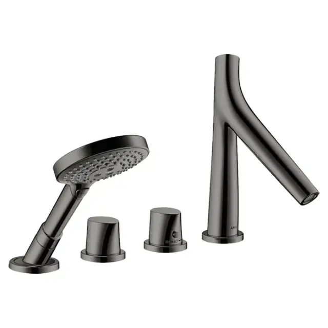 Axor Starck Organic Термостат на борт ванны, с ручн. душем, внешняя часть, цвет: полир. черный хром 12426330