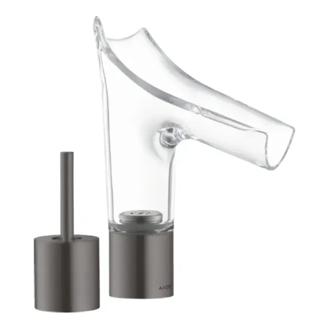 Axor Starck V Смеситель для раковины на 2 отверстия с донным клапаном, цвет: шлифованный черный хром 12115340