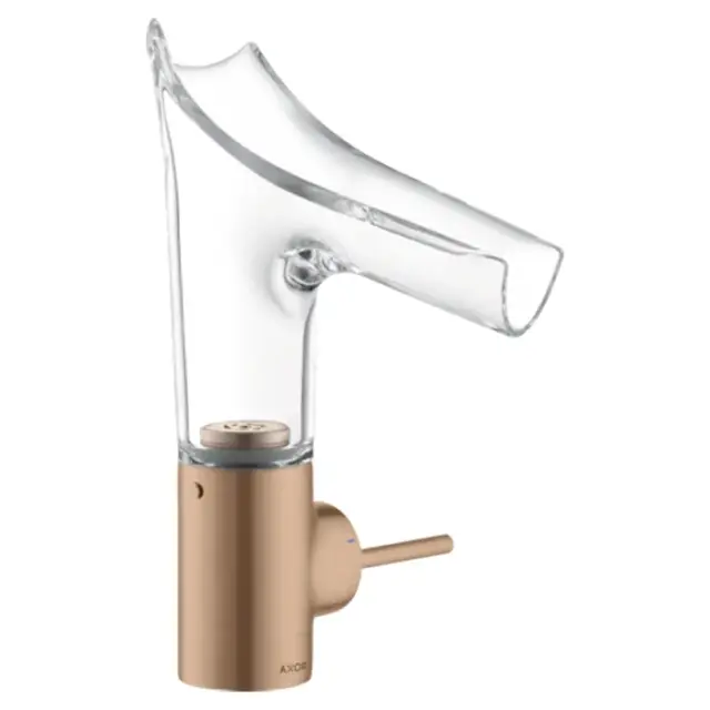 Axor Starck V Смеситель для раковины на 1 отверстие с донным клап., цвет: шлифованное розовое золото 12112310