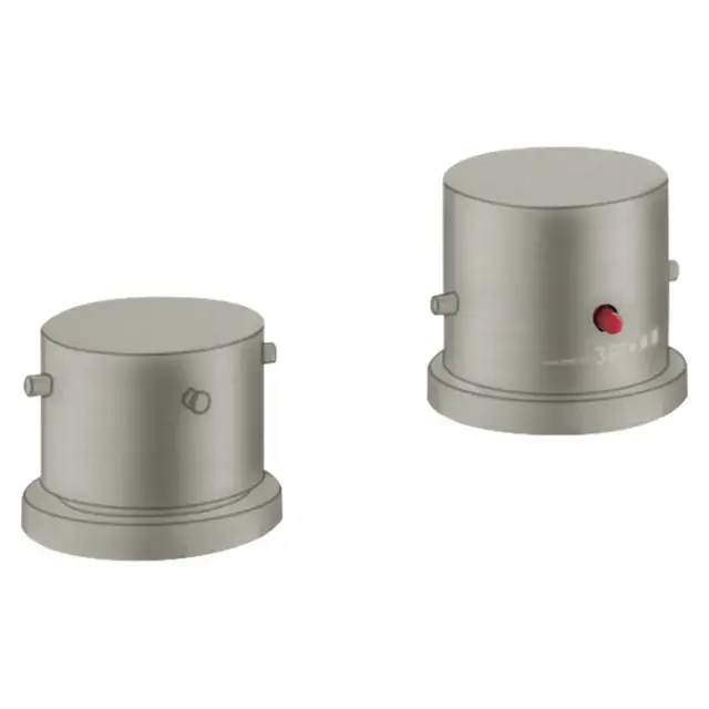 Axor Starck Термостат на борт ванны, с рукоятками zero, внешняя часть, цвет: нержавеющая сталь 10480800