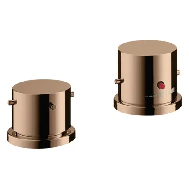 Axor Starck Термостат на борт ванны, с рукоятками zero, внешняя часть, цвет: полир. розовое золото 10480300