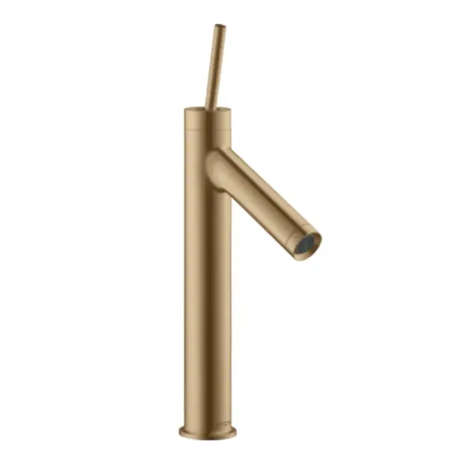 Axor Starck Смеситель для раковины высокий на 1 отверстие с донным клапаном, цвет: шлифован. бронза 10123140