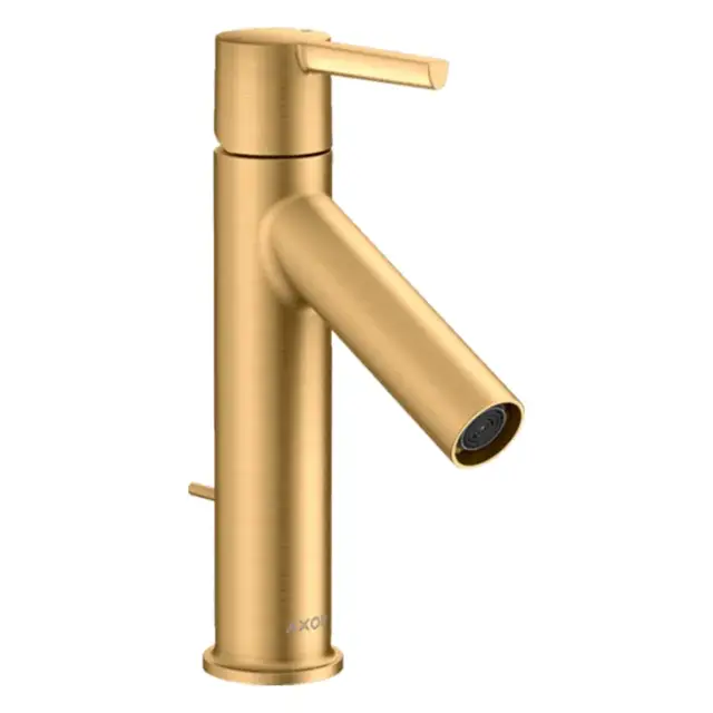 Axor Starck Смеситель для раковины на 1 отверстие с донным клапаном, цвет: шлифованная латунь 10001950