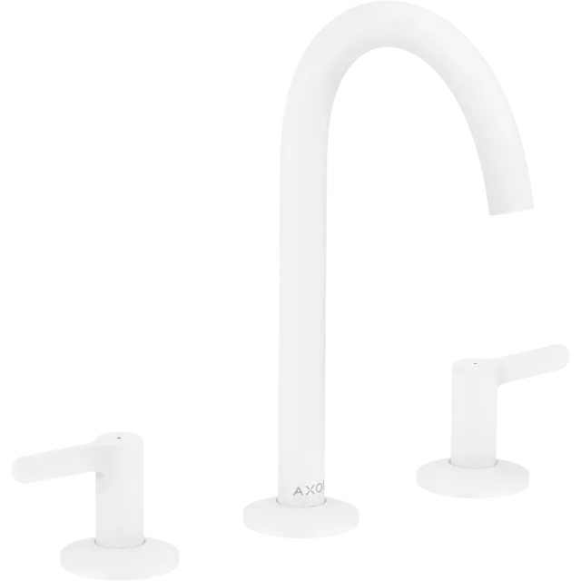 Axor One Смеситель для раковины двухвентильный на 3 отверстия с донным клапаном, цвет: матовый белый 48050700