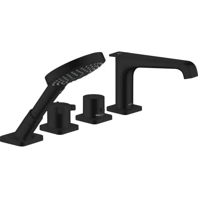 Axor Citterio E Термостат на борт ванны на 4 отверстия, лейка, внешняя часть, цвет: матовый черный 36411670