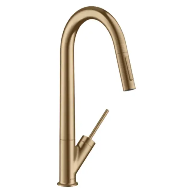 Axor Starck Смеситель для кухни с выдвижным изливом, однорычажный, цвет: шлифованная бронза 10821140